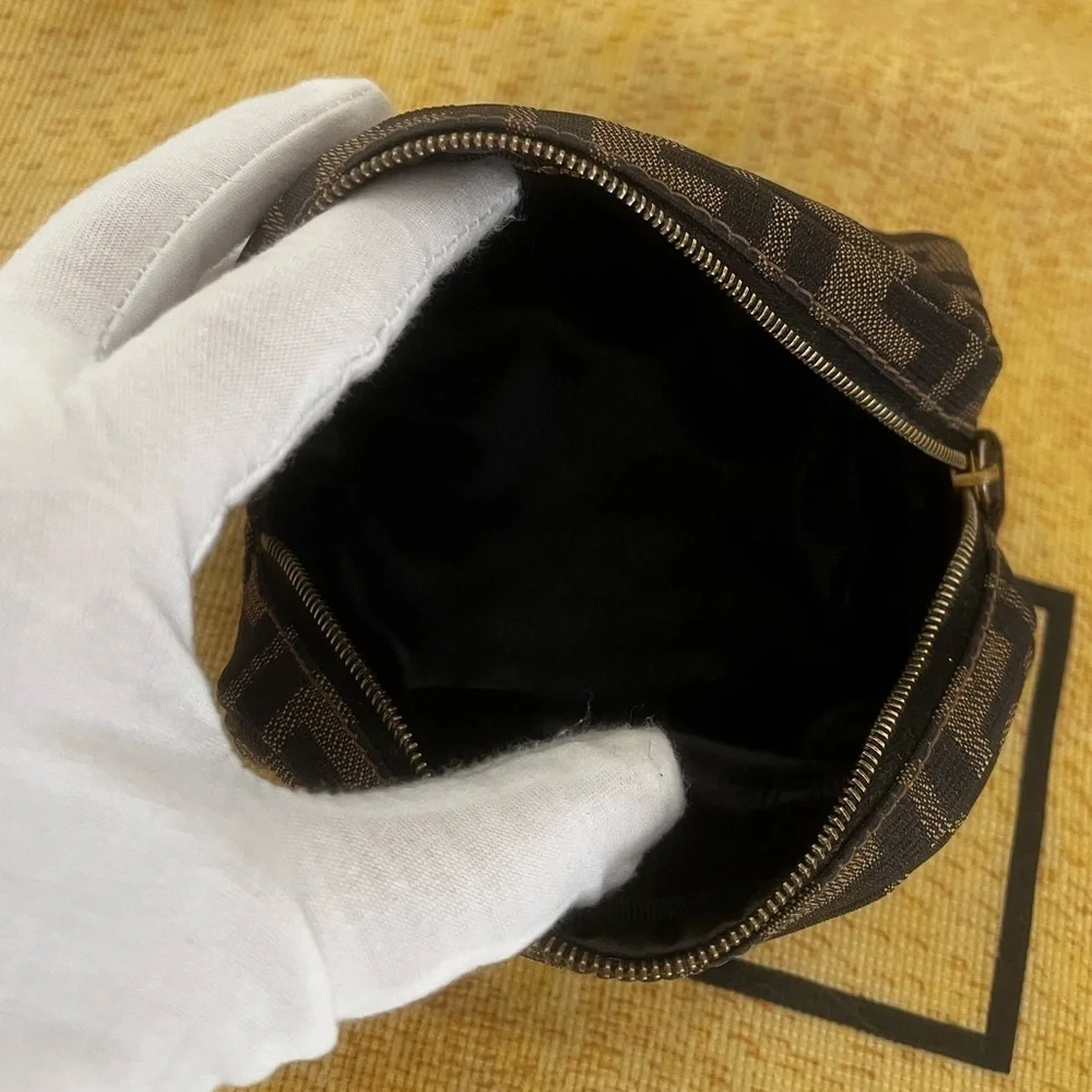 FENDI FF Zucca Monogram Cosmetic/Vanity Pouch Italy EUC Circa1980’s-1990’s